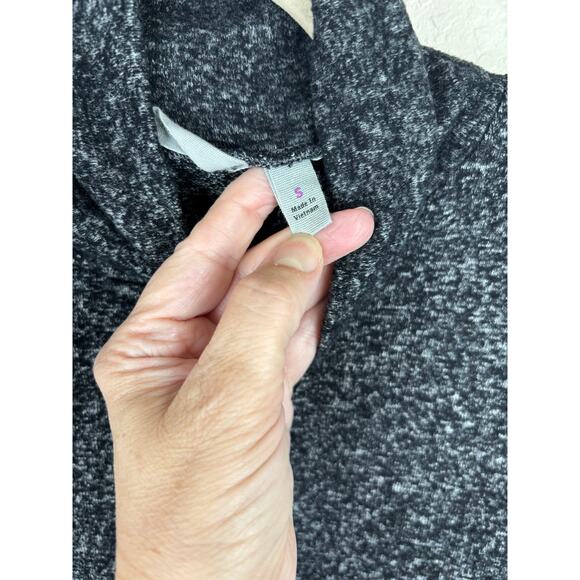 Athleta Malaga Turtleneck Ruched Gray Heathered Sweater Knit Dress Size Small - Picture 11 of 13